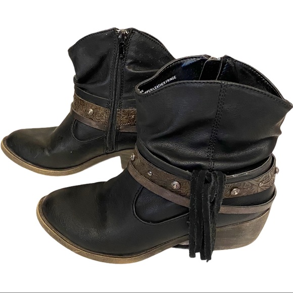 Aldo Shoes - Aldo Western / Cowboy Brown Leather Ankle Boots